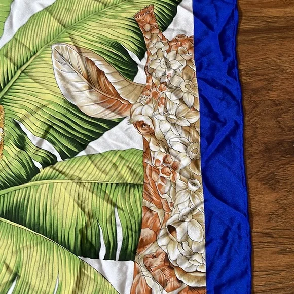 Salvatore Ferragamo vintage silk jungle motif scarf